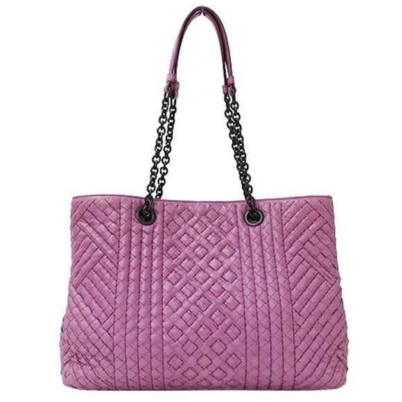 BOTTEGA VENETA Pink Leather Intrecciato Tote Bag - Picture 3 of 15